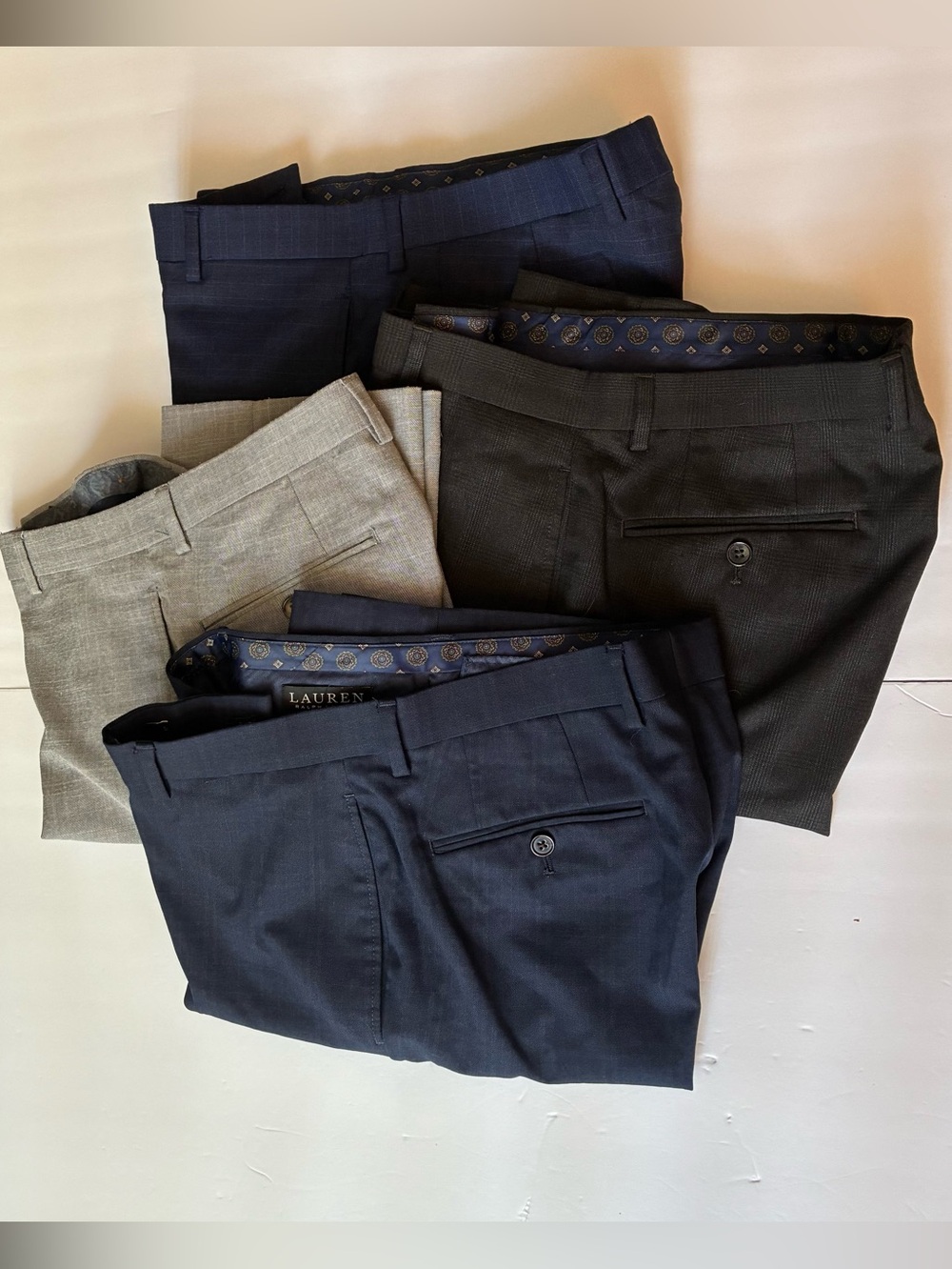 Lot of 4 Nice Used RALPH LAUREN Dress Slacks 33x32